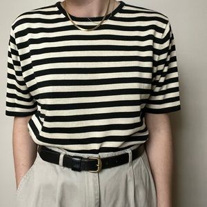 Black/White Stripe Sweater Tee